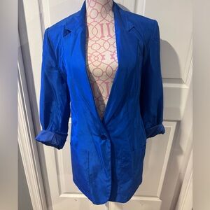 Vintage Women's Blue 100% silk Blazer